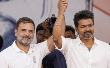 तमिलनाडु में राहुल गांधी का ‘हाथ’ विजय के साथ, कांग्रेस देगी तमिलगा वेत्री कझगम (TVK) को समर्थन