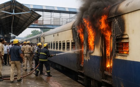 सासाराम-पटना पैसेंजर ट्रेन के डिब्बे में लगी आग, स्टेशन पर मची अफरा-तफरी
