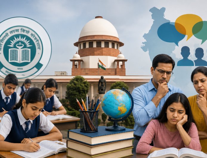 CBSE की 3-Language Policy पर सुप्रीम कोर्ट सख्त: केंद्र से जवाब तलब, जानें पूरा विवाद क्या है