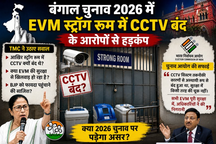तृणमूल कांग्रेस (TMC) के आरोप—EVM स्ट्रॉन्ग रूम में CCTV 4 घंटे बंद, भारतीय निर्वाचन आयोग ने दी सफाई