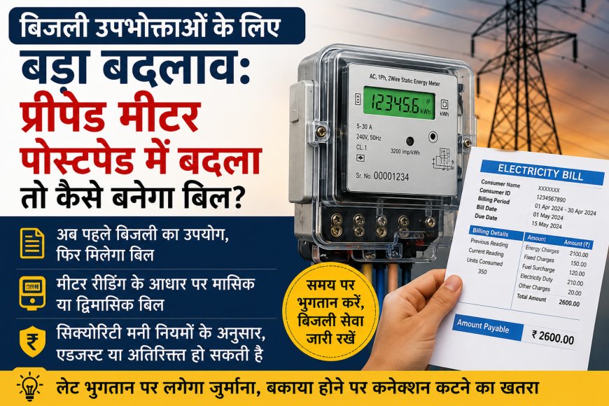 बिजली उपभोक्ताओं के लिए बड़ा बदलाव: प्रीपेड मीटर पोस्टपेड में बदला तो कैसे बनेगा बिल?