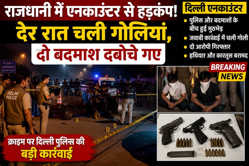 राजधानी में एनकाउंटर से हड़कंप! देर रात चली गोलियां, दो बदमाश दबोचे गए
