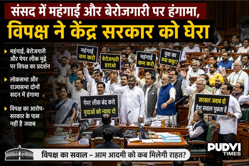 संसद में महंगाई और बेरोजगारी पर हंगामा, विपक्ष ने केंद्र सरकार को घेरा