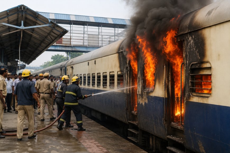 सासाराम-पटना पैसेंजर ट्रेन के डिब्बे में लगी आग, स्टेशन पर मची अफरा-तफरी