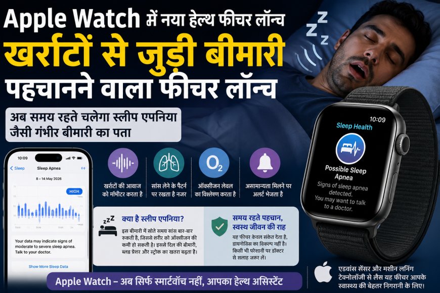 Apple Watch का नया हेल्थ फीचर लॉन्च: अब खर्राटों से जुड़ी गंभीर बीमारी का चलेगा पता