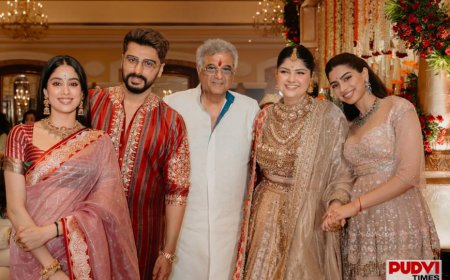 कपूर खानदान में शादी का जश्न: 'माता की चौकी' में छाईं दुल्हन अंशुला, बोनी कपूर ने उतारी बेटी-दामाद की आरती, नाचे भाई अर्जुन