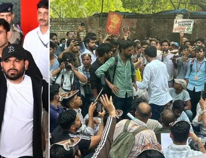 जंतर-मंतर पर भारी सुरक्षा के बीच 'कॉकरोच जनता पार्टी' का हल्लाबोल, NEET और CBSE विवाद पर शिक्षा मंत्री के इस्तीफे की मांग!