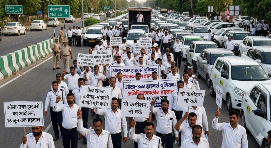चंडीगढ़-मोहाली में कैब संकट! किराया अधिसूचना लागू न होने पर 16 जून तक ओला-उबर ड्राइवरों का आंदोलन