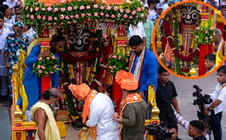 CM भूपेंद्र पटेल ने सोने की झाड़ू से की सड़क की सफाई, अहमदाबाद में भव्य जगन्नाथ रथ यात्रा का शुभारंभ