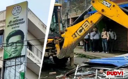 अभिषेक बनर्जी के कथित 'अवैध' दफ्तर पर चला बुलडोजर, 3 JCB से पांच मंजिला इमारत ध्वस्त