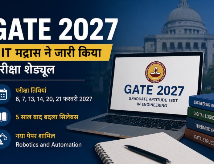 GATE 2027: IIT मद्रास ने जारी किया परीक्षा शेड्यूल, 5 साल बाद बदला सिलेबस, पहली बार जोड़ा गया नया Robotics पेपर