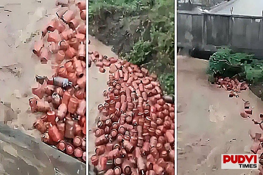 बाढ़ में बहे 3000 LPG सिलेंडर, प्रशासन ने जारी किया हाई अलर्ट- गलती से भी हाथ लगाया तो हो सकता है बड़ा हादसा