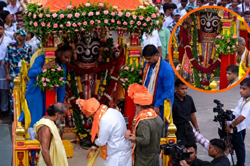 CM भूपेंद्र पटेल ने सोने की झाड़ू से की सड़क की सफाई, अहमदाबाद में भव्य जगन्नाथ रथ यात्रा का शुभारंभ