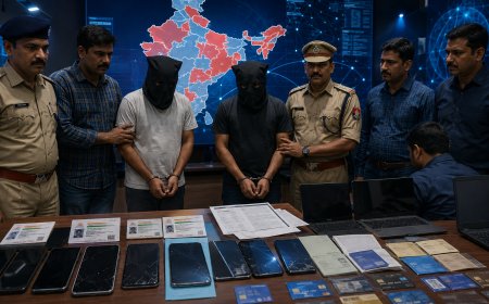 चंदौली में 16 राज्यों की पुलिस को चकमा दे रहे दो साइबर फ्रॉड गिरफ्तार, फर्जी आधार से खुलवाते थे सैकड़ों म्यूल खाते