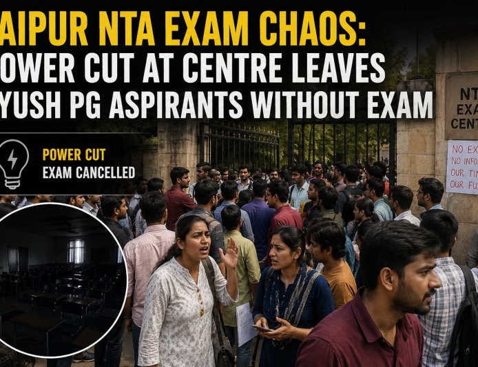 जयपुर में NTA परीक्षा के दौरान हंगामा: बिजली गुल होने से AYUSH PG एंट्रेंस एग्जाम प्रभावित