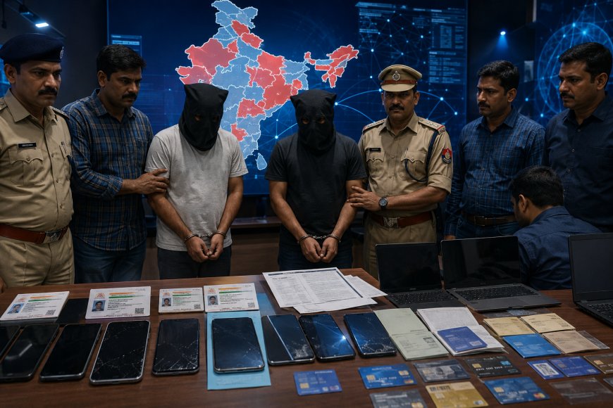 चंदौली में 16 राज्यों की पुलिस को चकमा दे रहे दो साइबर फ्रॉड गिरफ्तार, फर्जी आधार से खुलवाते थे सैकड़ों म्यूल खाते