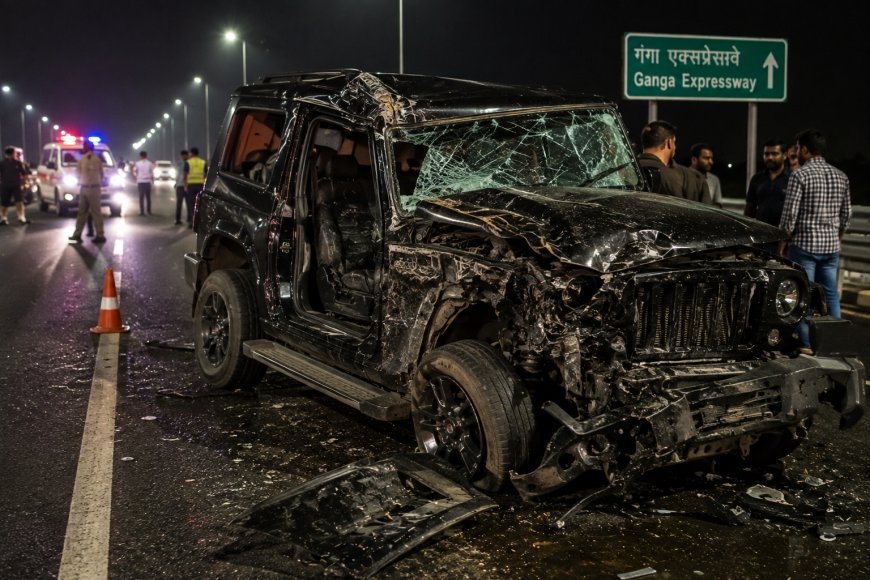 सुपर स्पीड THAR ने उजाड़ दिए 4 परिवार, गंगा एक्सप्रेसवे पर खौफनाक हादसे में 4 की मौत