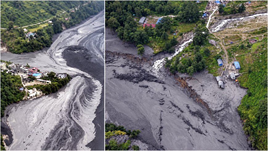 नेपाल में बूढ़ी गंडकी नदी में फ्लैश फ्लड: भूस्खलन से बना अस्थायी बांध टूटा, घर-पुल और हाइड्रोपावर प्रोजेक्ट को नुकसान